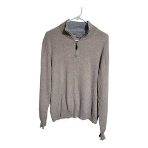 Ply Cashmere Sweater Men L Brown  Cashmere Pullover Zip Preppy Grandpa Core